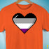 Asexual Pride 8-Bit Pixel Heart Premium Unisex T-Shirt - Orange